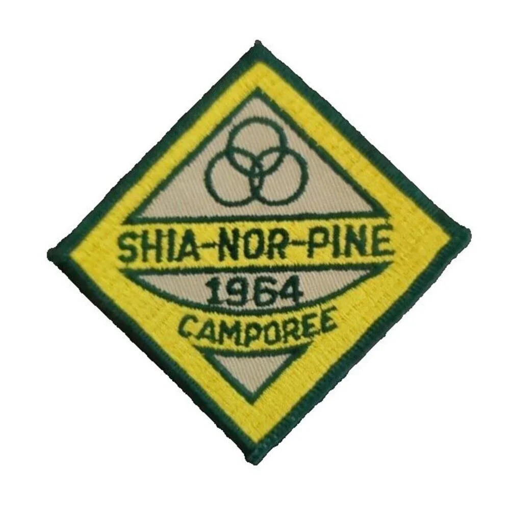 1964 SHIA-NOR-PINE Boy Scout Camporee Patch BSA 3.75 Inch Diamond Patch
